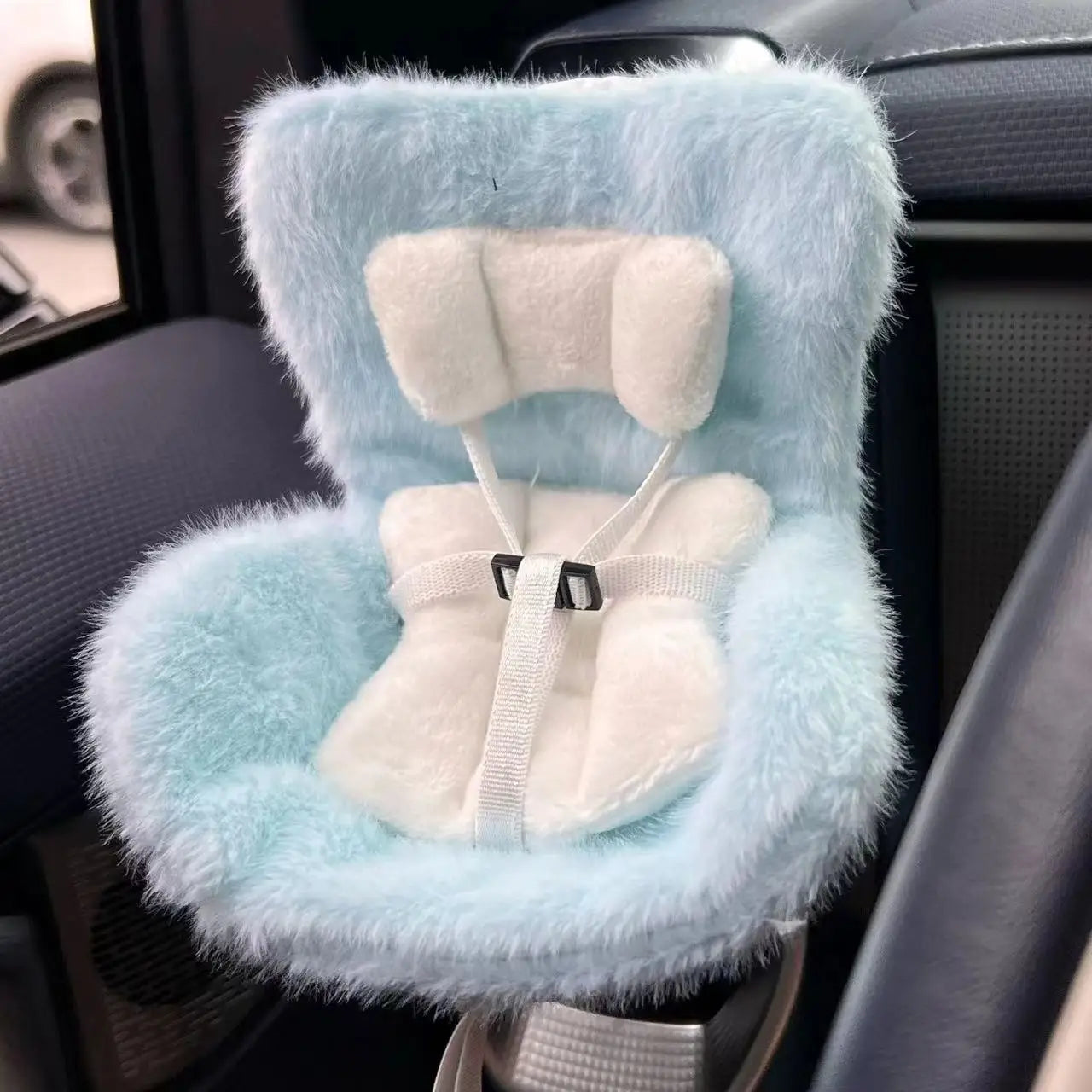 New 15-17cm Labubu Doll Safety Seat – Cute Doll Air Outlet Aromatherapy Decoration for Car Interior