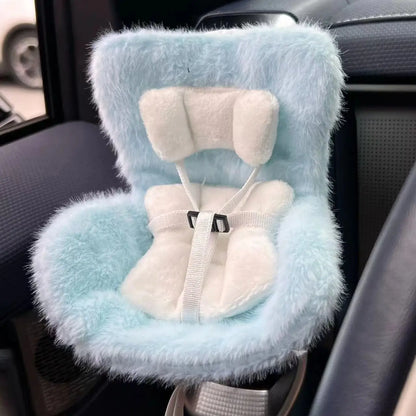 New 15-17cm Labubu Doll Safety Seat – Cute Doll Air Outlet Aromatherapy Decoration for Car Interior