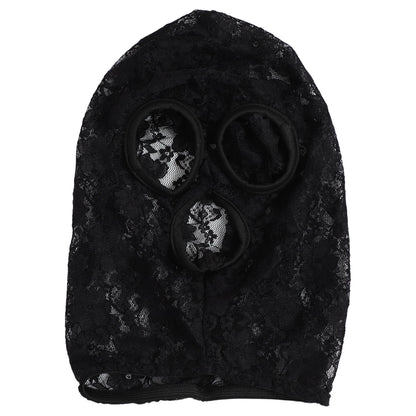 Gothic Lace & Velvet Face Mask - Halloween Masquerade Carnival Costume Headpiece
