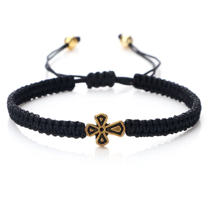 Prayer Cross Rope Bracelet - Handmade Adjustable Nylon Lucky Bangle Jewelry Gift for Women & Men