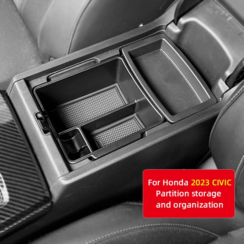 Honda Civic 11th Gen 2022–2023 Center Console Armrest Storage Box – Car Interior Organizer Tray Auto Accessories