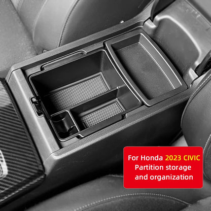 Honda Civic 11th Gen 2022–2023 Center Console Armrest Storage Box – Car Interior Organizer Tray Auto Accessories