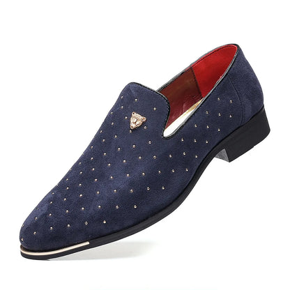 Luxury Men's Suede Dress Loafers - Elegant Casual Business Shoes for Men