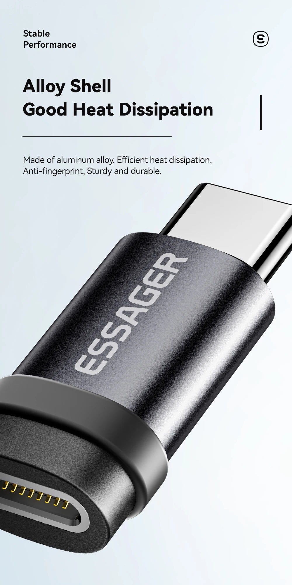 Essager Lightning to Type-C Adapter – 3A Fast Charging iOS Female to Type-C Male Connector for iPhone 15/14/13 Pro, iPad Converter