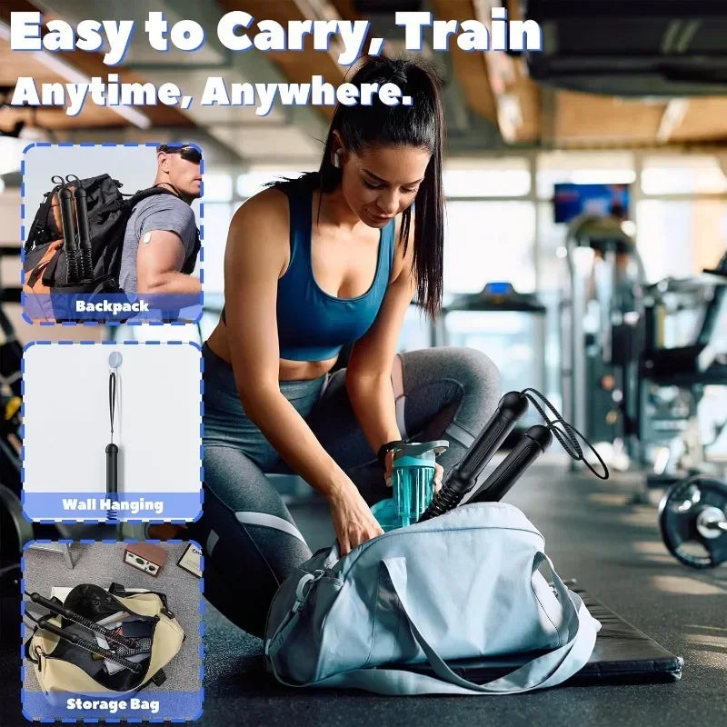 2PCS Cordless Battle Rope — Multifunctional Home Gym Training System for Full-Body Strength & Arm Workout, Unisex
