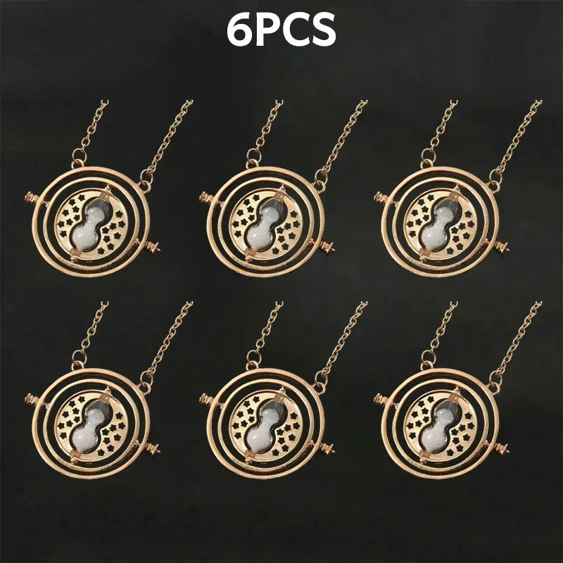Harry Potter Time-Turner Hourglass Necklace - 360° Rotatable Cosplay Pendant and Unique Mother’s Day Gift