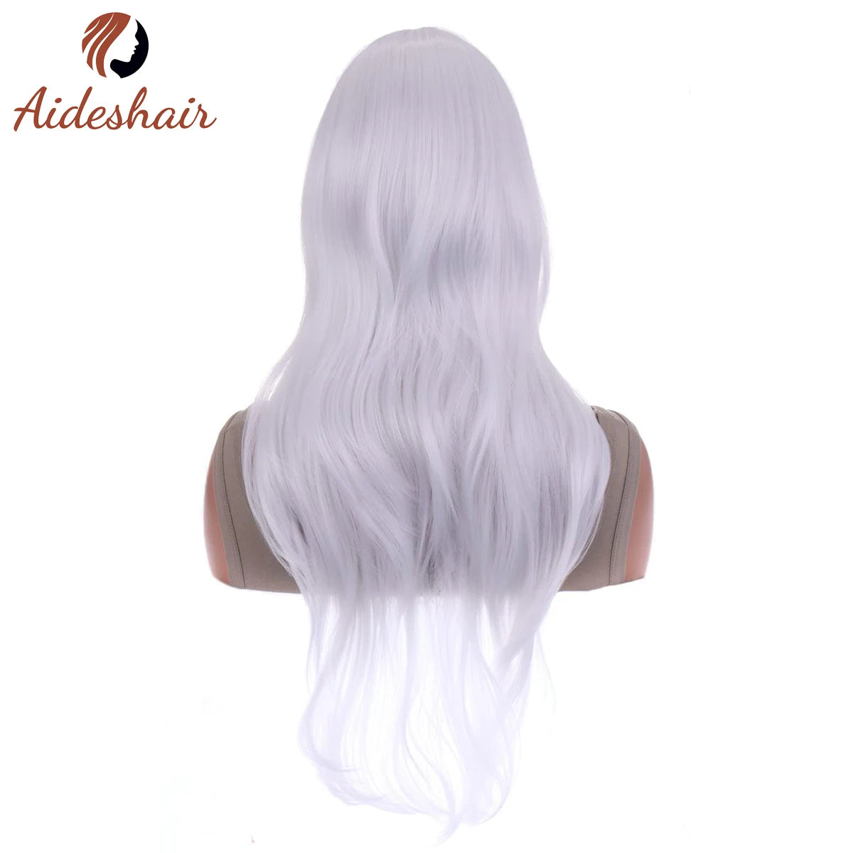 Aideshair 28" Long Wavy Curly Synthetic Wig – Heat Resistant Cosplay Wig for Women with Free Wig Cap