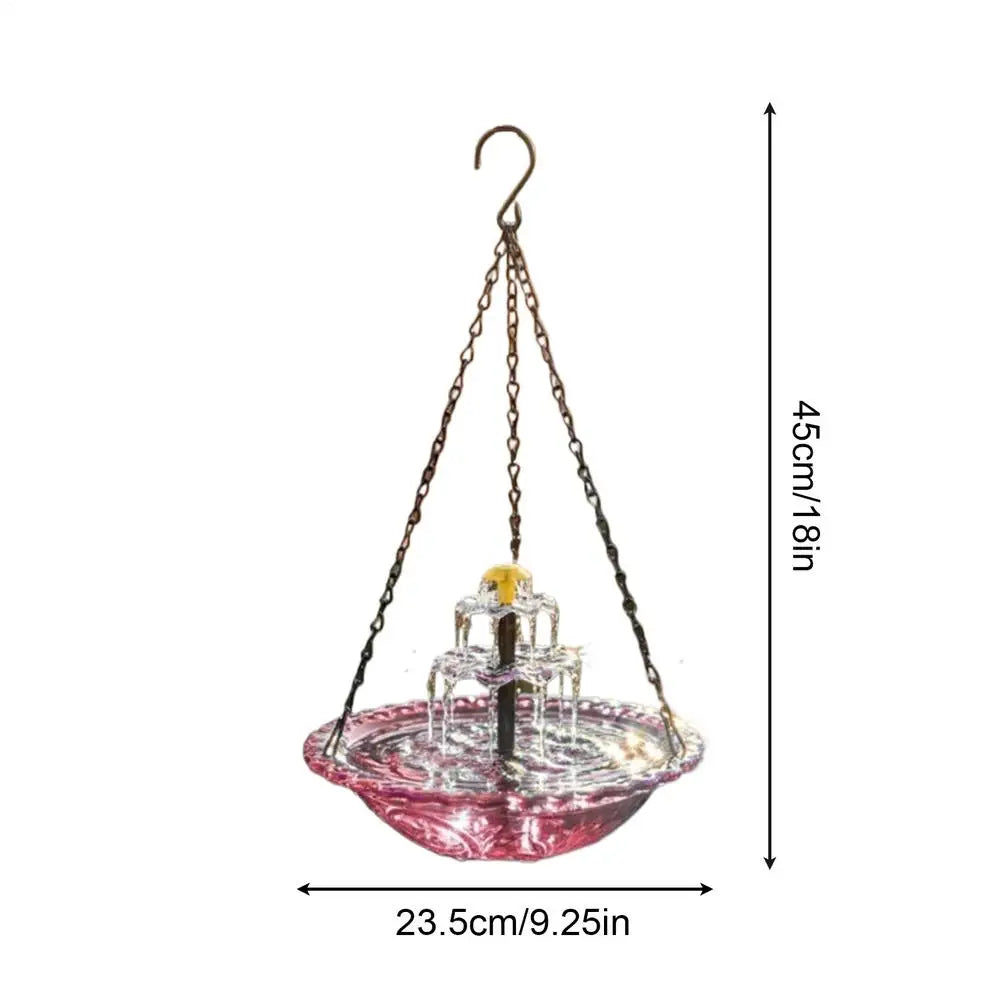 Solar Bird Bath Fountain - Floating Water Feature with Hummingbird Bathing Bowl for Garden, Patio & Backyard Decor