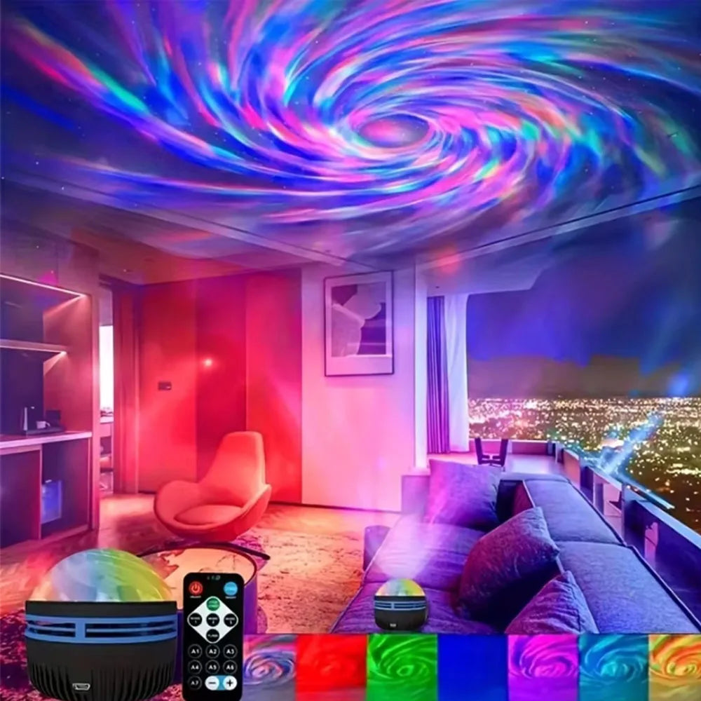RGB Galaxy Star Projector - USB Powered Remote Control Night Light Lamp for Birthday Gifts Party Room Decor