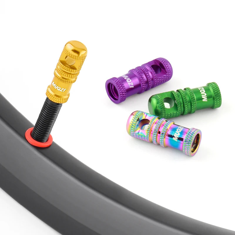 MUQZI 2/4PCS Presta Valve Caps with Core Remover — MTB Tubeless Tire Valve Stem Accessories