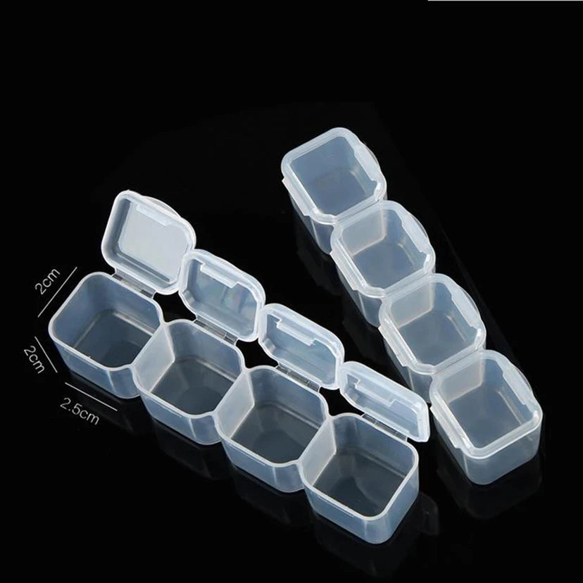 28/56 Grid Adjustable Plastic Storage Box with Label Stickers — Jewelry, Nail Art & Diamond Painting Accessories Organizer