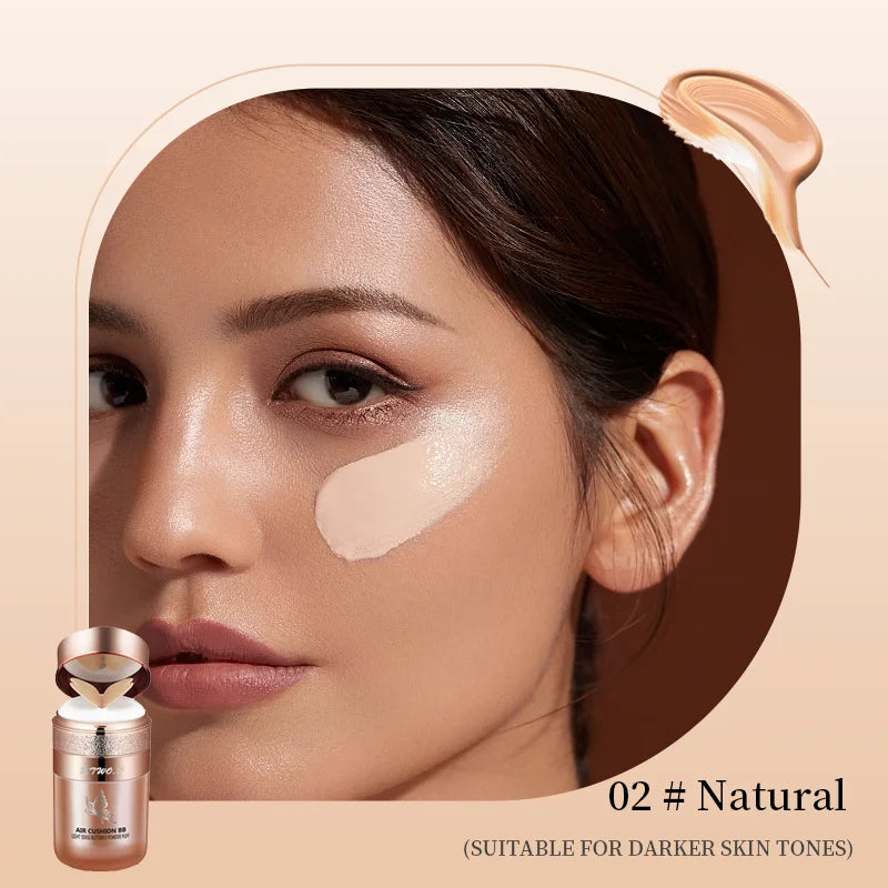 Air Cushion BB Cream with Butterfly Powder Puff – Moisturizing Foundation, Concealer & Whitening Oil-Control Waterproof Makeup