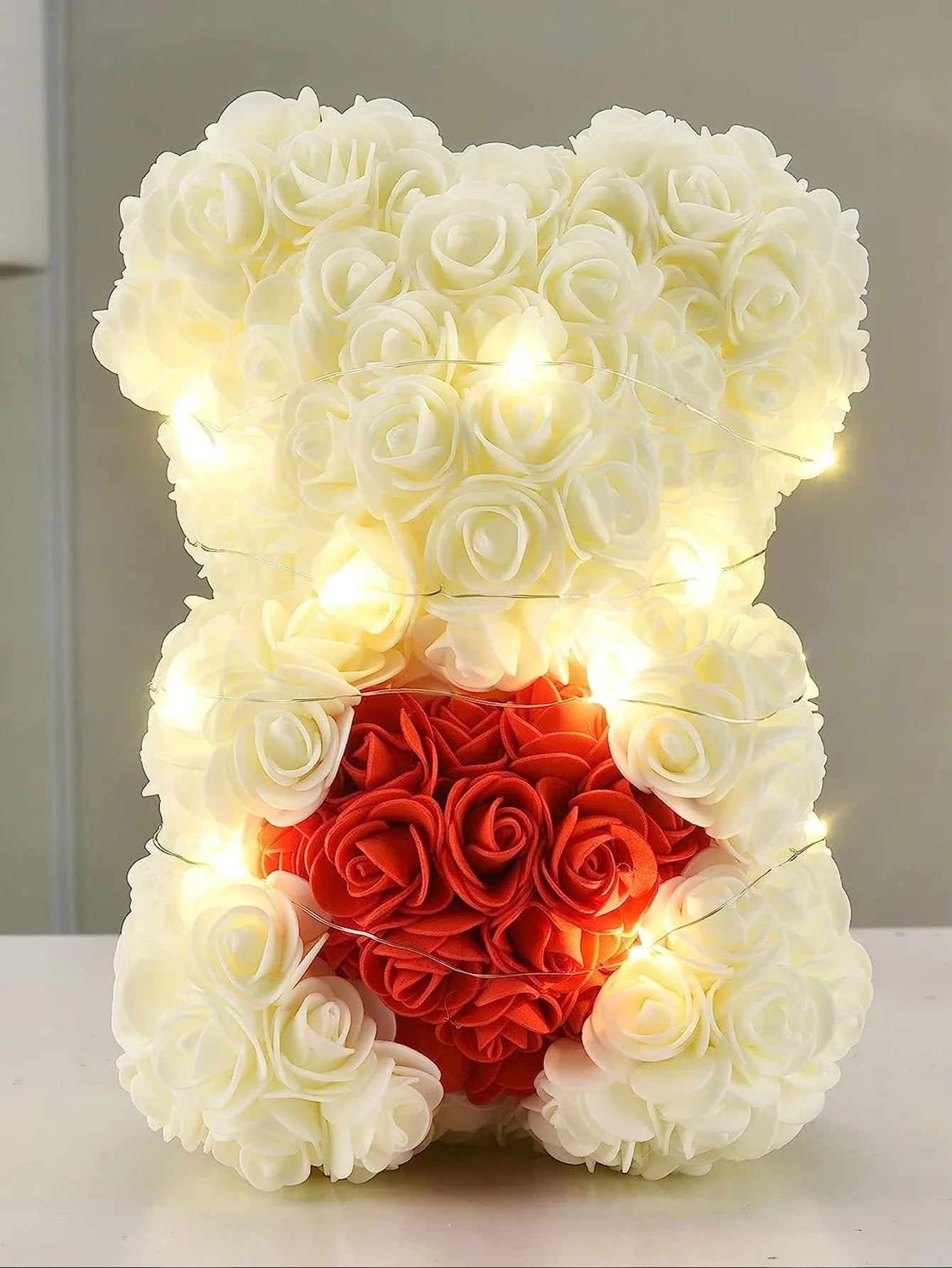 25cm Eternal Rose Teddy Bear – Artificial Flower Gift for Mom, Mother’s Day, Birthday, Valentine’s & Anniversary