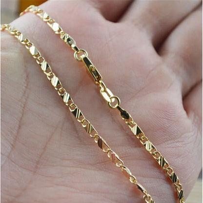 Exquisite 18K Gold-Filled Necklace for Men & Women – 16-30 Inch Fashion Jewelry Chain