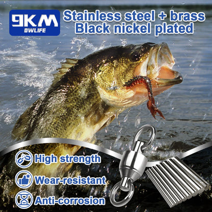 20-100 Pack Ball Bearing Fishing Swivels – Stainless Steel Solid Ring Connector for Freshwater & Saltwater Trolling, Bait & Lure