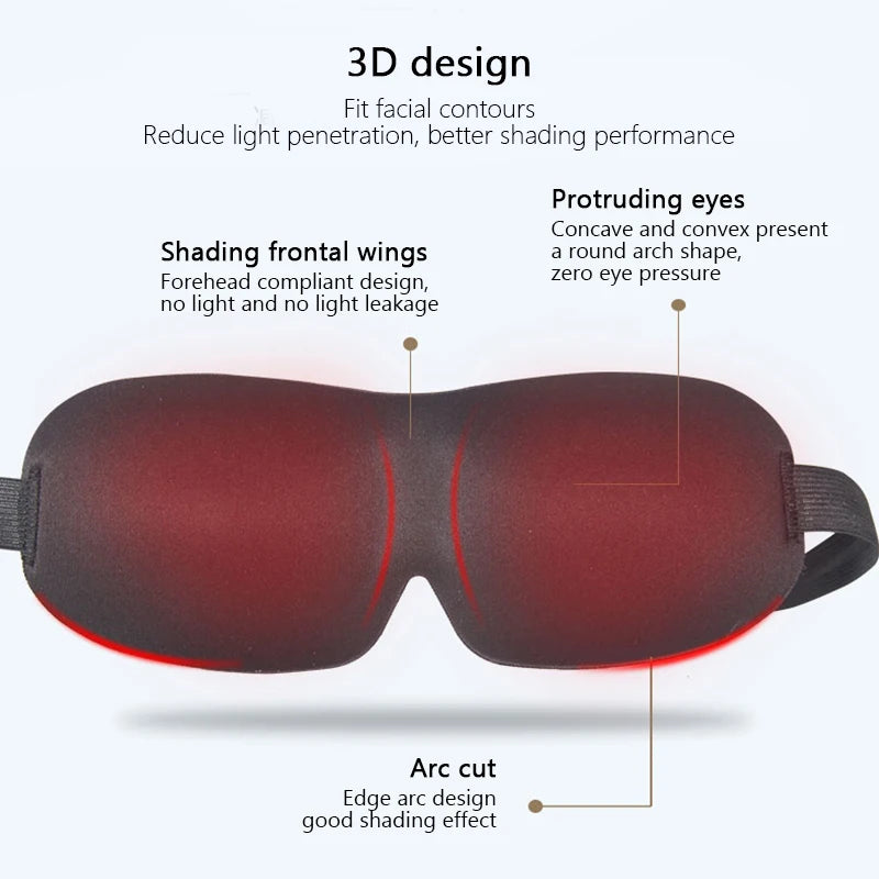 3D Sleeping Eye Mask – Soft Padded Travel Blindfold for Rest, Relaxation & Eye Comfort