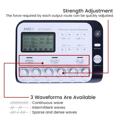 6-Output Channel TENS Muscle Electrostimulator - Physiotherapy Body Massager, Electroacupuncture Needle Patch Machine