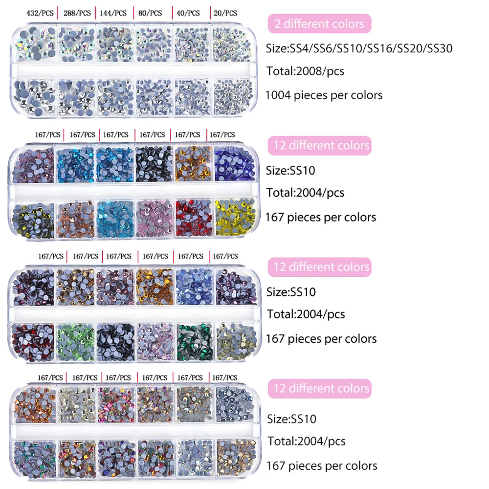 DIY Hotfix Applicator Wand Tool Kit with 2 Box Strass AAAAA Clear Glass Crystal Rhinestones - Hot Fix Rhinestone Tool