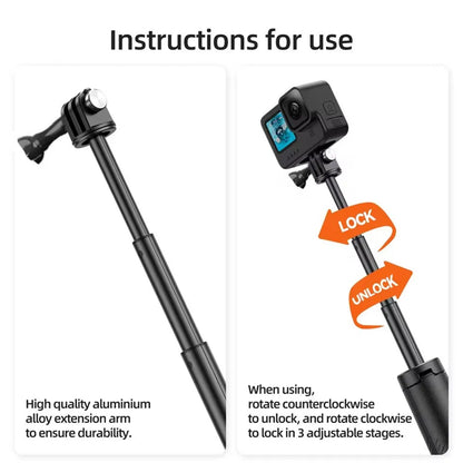 BSLIUFANG Underwater Buoyancy Pole Selfie Stick Tripod — Extendable Mount for GoPro, Insta360, DJI Osmo, and Sports Cameras