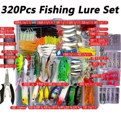 Fishing Lure Kit with Soft & Hard Baits – Minnow, Metal Jig Spoon & Crankbait Set for Bass & Pike Fishing with Storage Box Tackle Gear Kit
