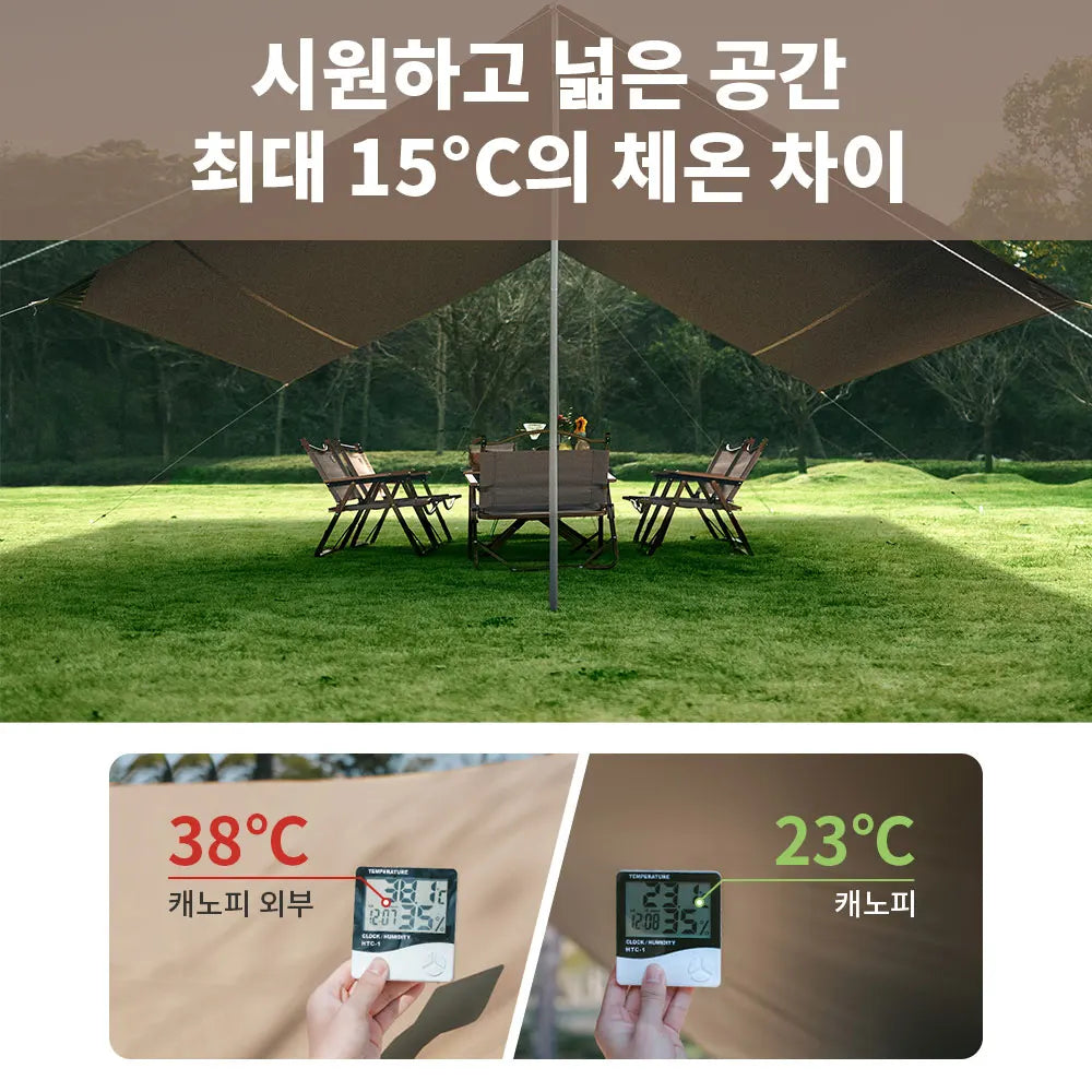 Naturehike Camping Sun Shelter - 17㎡ Waterproof Canopy Awning for 10–12 People, Beach & Outdoor Shade Tent