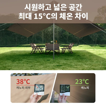 Naturehike Camping Sun Shelter - 17㎡ Waterproof Canopy Awning for 10–12 People, Beach & Outdoor Shade Tent