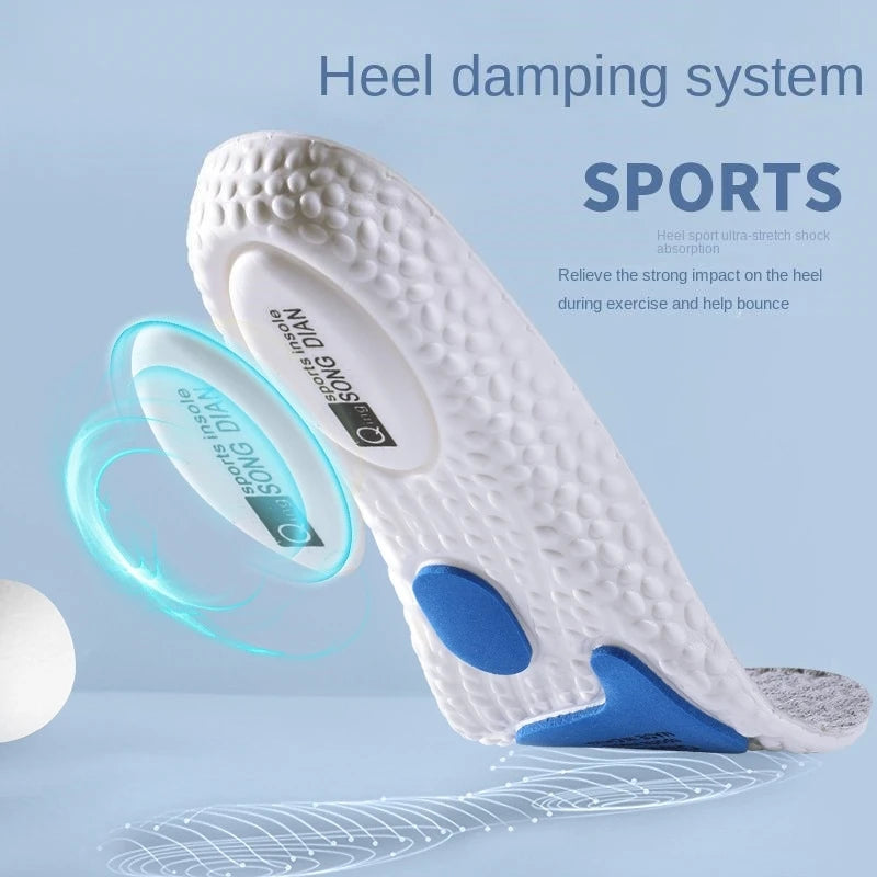 Sports Insoles – High Elasticity, Shock-Absorbing, Sweat-Absorbing & Anti-Odor Orthopedic Running Inserts for Comfort & Support