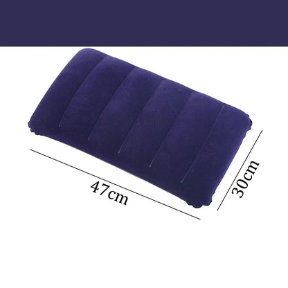 47x30cm Inflatable Camping Pillow - Folding Air Cushion Travel Pillow for Outdoor Camping, Airplanes & Back Support