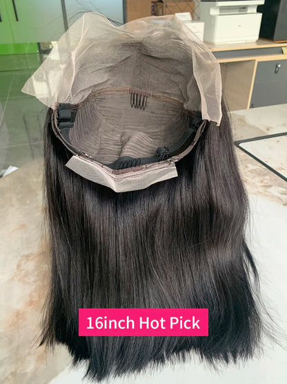 Raw Vietnamese Human Hair Lace Front Wig – 13x6 Bob, Straight Natural Black, 250% Density, 100% Human Hair