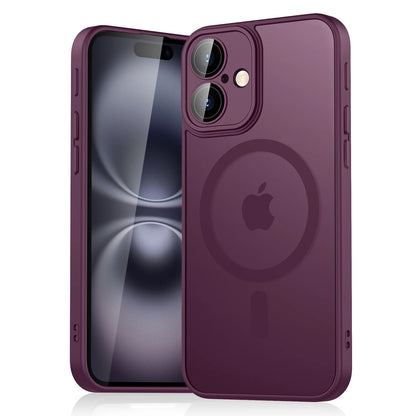 Luxury Magnetic Matte Translucent Armor Case for iPhone 11-16 - Shockproof MagSafe Wireless Charging Cover
