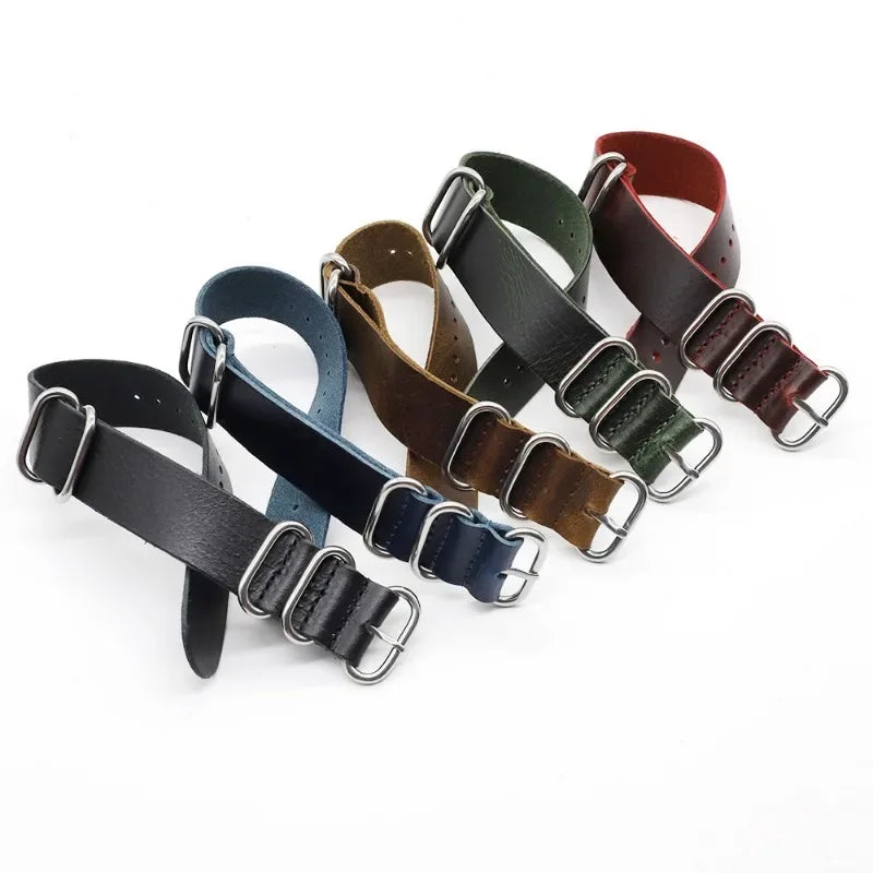Vintage Genuine Leather Watch Strap – Handmade Brown Cowhide Replacement Band for Men & Women (18mm, 20mm, 22mm)