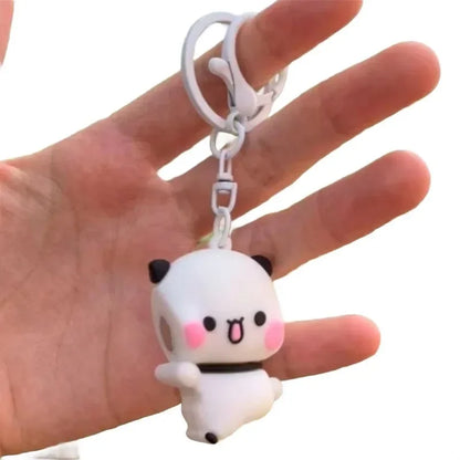 Cartoon Panda Bubu Dudu Magnetic Keychain - Cute Backpack Pendant, Couple Toy Figure Accessory & Fantasy Gift