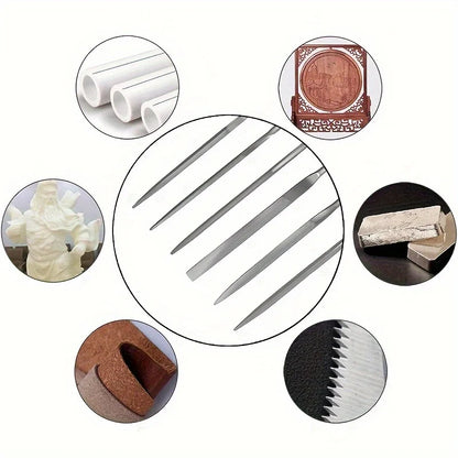 Premium Needle File Set – High-Carbon Steel Files with Non-Slip Ergonomic Handles for Precision Wood, Plastic, and Model Filing