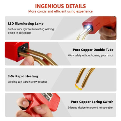 Plastic Welding Repair Kit - Car Bumper Soldering Gun with 4 Types Staples for Plastic Fixes