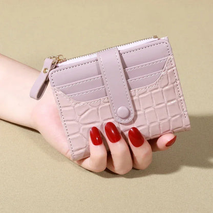 Elegant Women’s Multi-Card Wallet – PU Leather Double Zip Clutch Purse with Crocodile Pattern Storage Bag