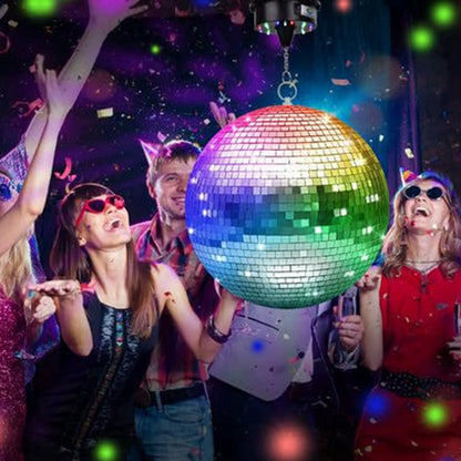 Rotating Disco Ball Motor Light - 18 LED Remote Control Mirror Ball Rotator for 12-24 Inch Disco Balls