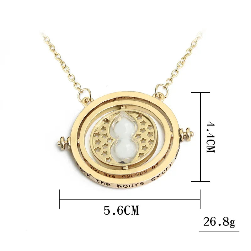 Harry Potter Golden Snitch Time-Turner Hourglass - 360° Rotatable Cosplay Pendant and Wizard Fan Gift