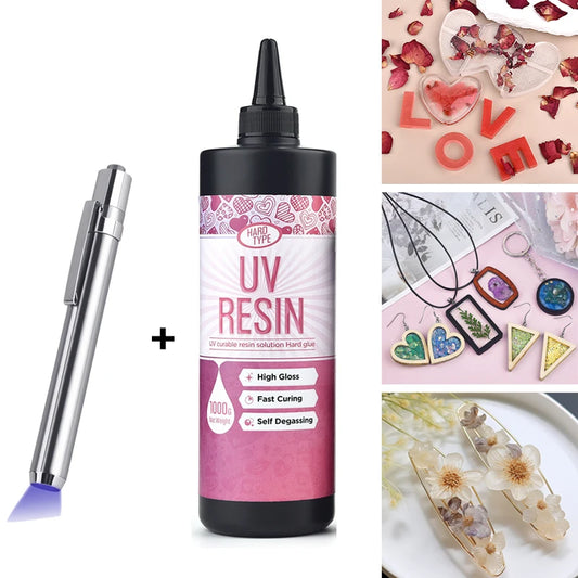UV Epoxy Resin Glue - High Transparency Fast Drying Hard Resin Adhesive for DIY Jewelry Making & Craft Decor 20g/50g/100g