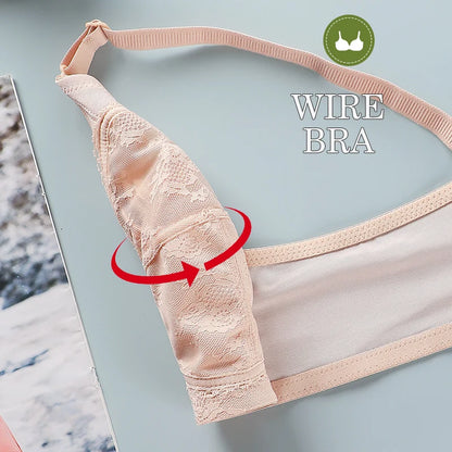 Women’s Lace Wireless Bra - Ultra-Thin Unlined Push-Up Large Bust Bra, Sizes 34-46