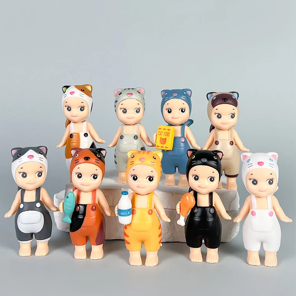 1/4/6/9PCS Random Sonny Angel Cat Blind Box - Cats Life Mini Action Figures & Ornaments, Perfect Christmas Gifts for Kids Fans