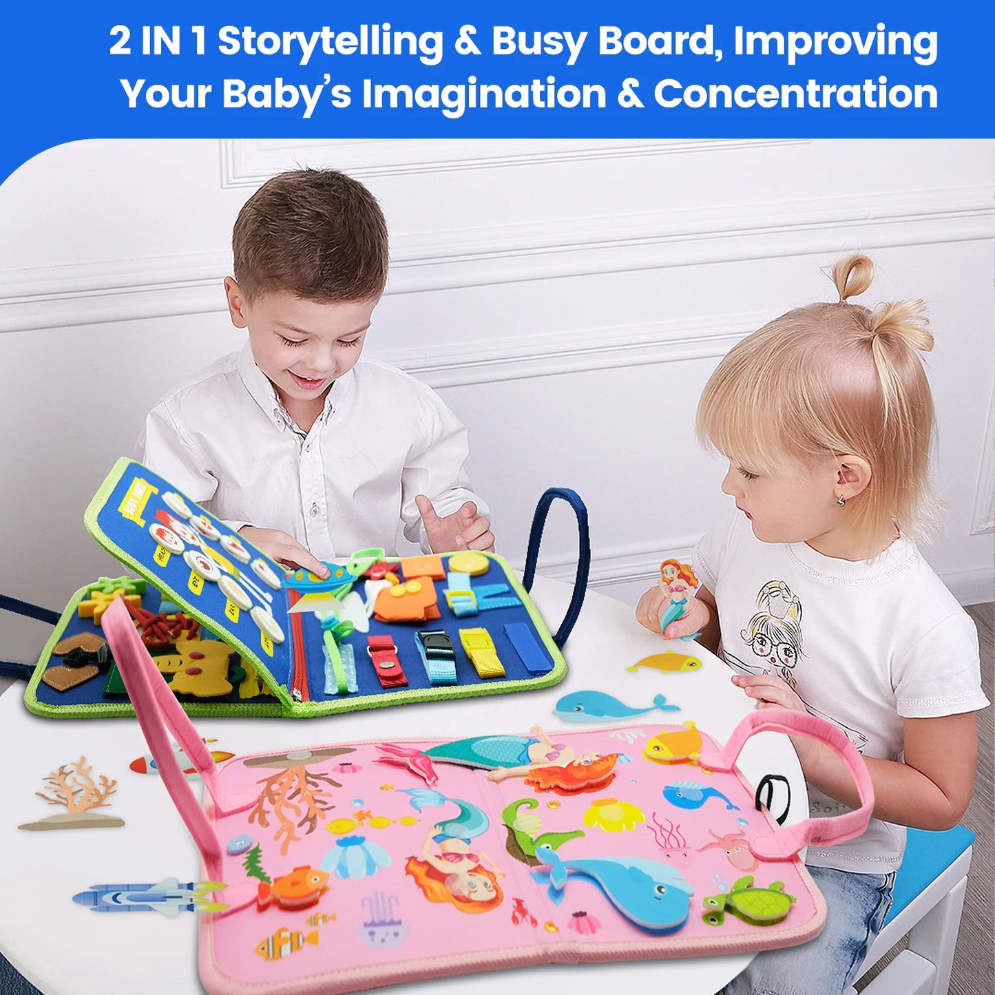 Montessori Busy Book – Portable Educational Toy for Toddlers, Travel Activity Board, Fine Motor Skills & Early Learning