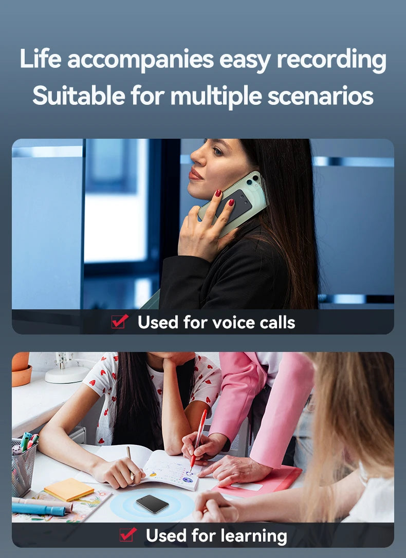 AI-Powered ChatGPT-4 Phone Call Recorder – Mini Audio Voice Recorder, Transcribe & Summarize, 58 Language Translator, Audio Dictaphone