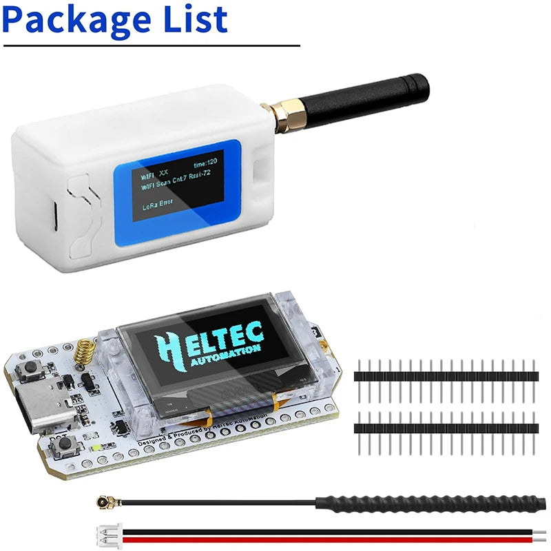 Heltec LoRa 32 V3 Development Board Kit - ESP32 SX1262 Meshtastic 915MHz WiFi BLE OLED IoT Board with Case