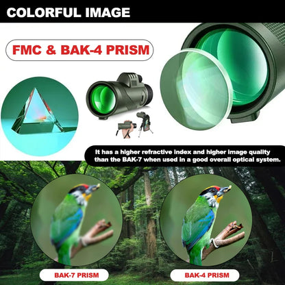 80x100 Portable HD Zoom Telescope | Folding Long-Distance Mini Telescope for Hunting, Camping & Travel
