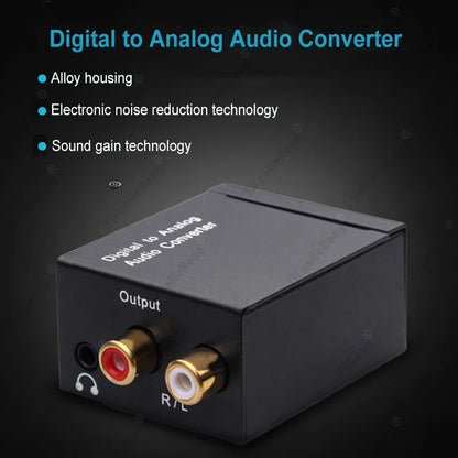 Digital to Analog Audio Converter — Coaxial & Optical Toslink to 3.5mm Jack for RCA SPDIF Stereo Amplifier