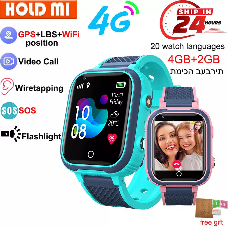 LT21 4G Kids Smart Watch with GPS, WiFi, Video Call, SOS, IP67 Waterproof - Child Safety Tracker and Location Monitor Phone Watch