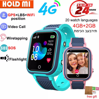 LT21 4G Kids Smart Watch with GPS, WiFi, Video Call, SOS, IP67 Waterproof - Child Safety Tracker and Location Monitor Phone Watch