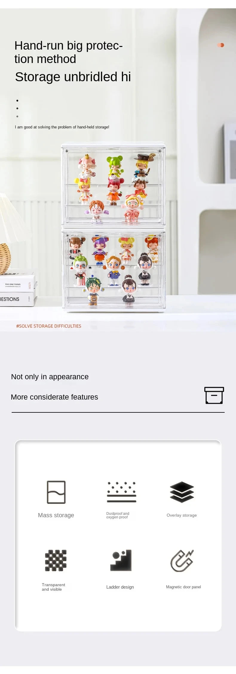 Three-Layer Acrylic Display Rack — Transparent Ladder Organizer for Anime Figures, Car Models, Blind Boxes & Jewelry Sorting