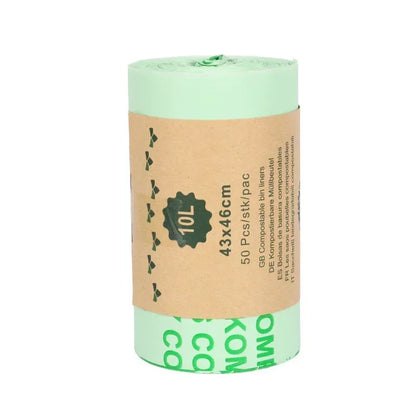 50pcs Biodegradable Trash Bags – 6/8/10L Compostable Household Garbage Bags for Kitchen Use