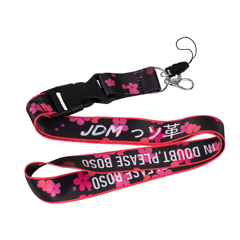 JDM Style Neck Lanyard Keychain – ID Card, Phone & Key Holder for Auto & Motorcycle